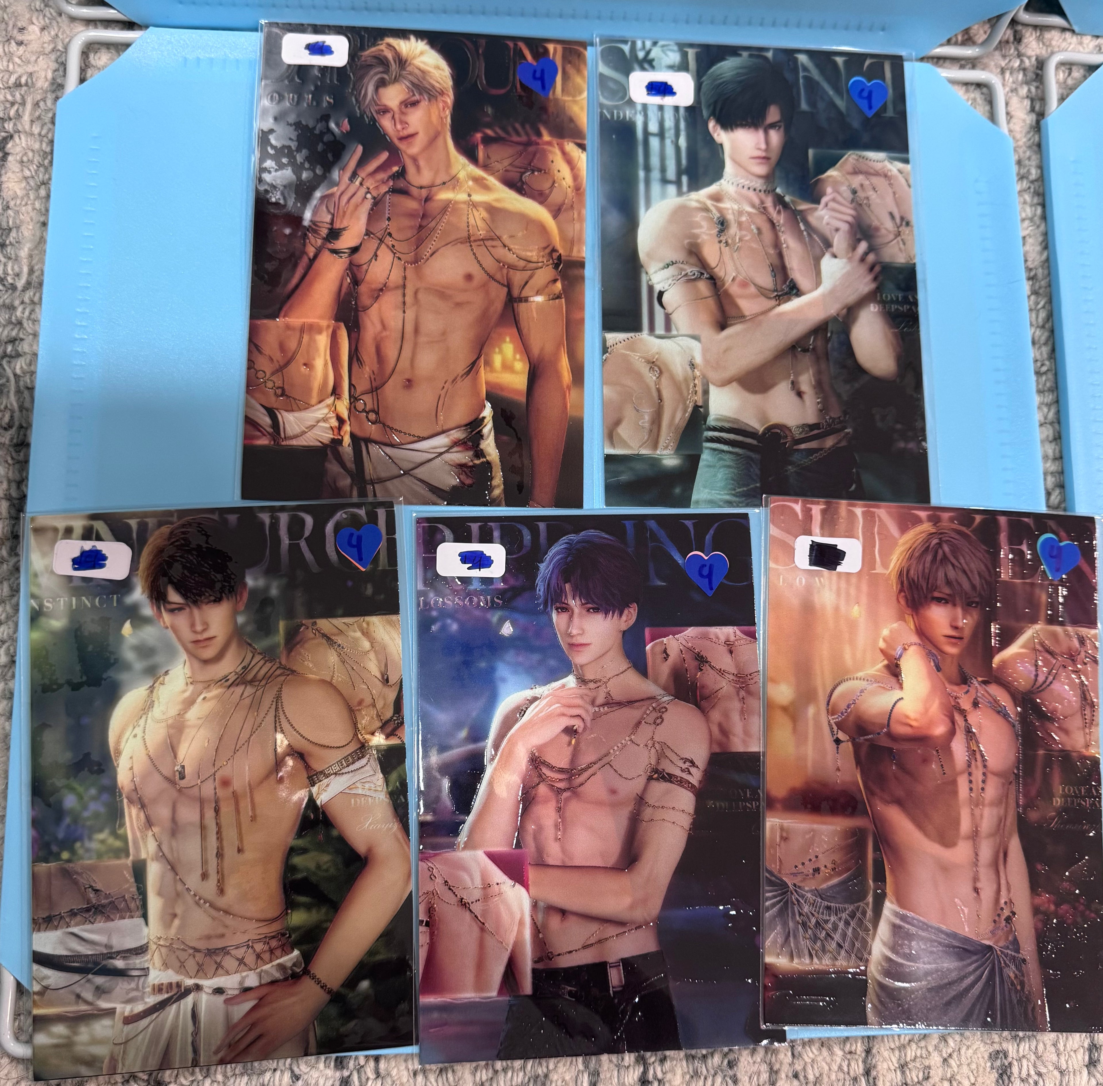 Official Images Fanmade A7 Embossed Stickers  Love And Deepspace